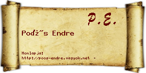 Poós Endre névjegykártya